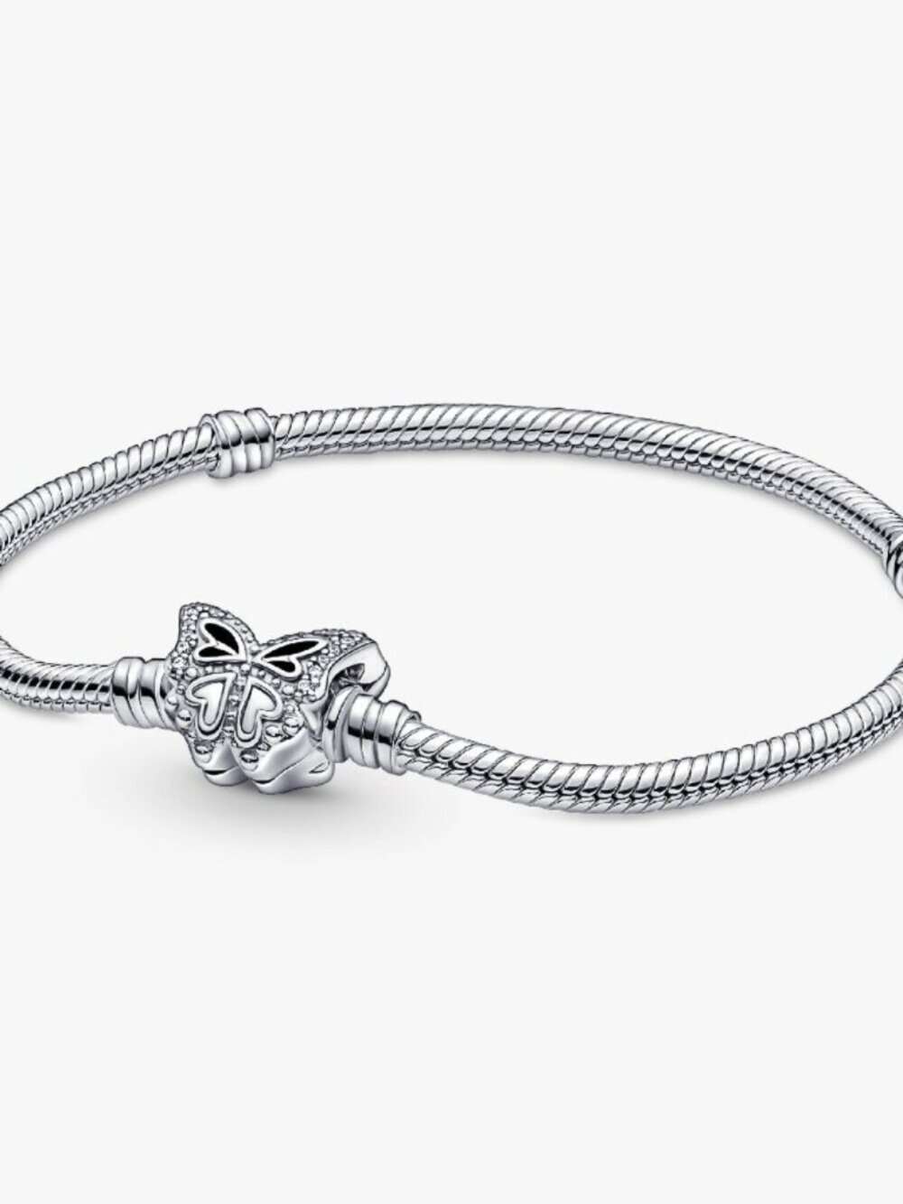 Authentic Pandora Moments Butterfly Clasp Snake Chain Bracelet / Pandora Charms
